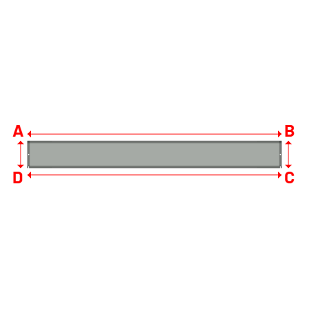 Bâche Rectangle en Bâche 670gr/m² - Fabrication Française - Etanche Gris clair RAL 7038 - 5.60x0.60m