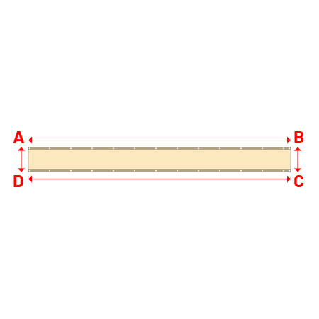 Bâche Rectangle en Protect 670 : La référence en matière de protection étanche Beige ral 1015 - 5.30x0.50m