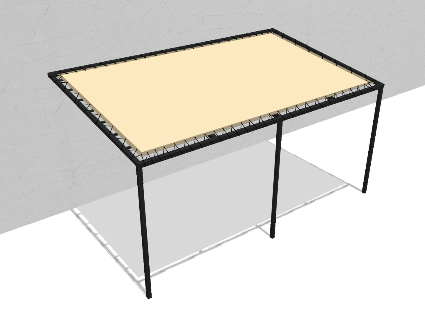 Bâche pour pergola métallique murale droite en Protect 670 : La référence en matière de protection étanche Beige ral 1015