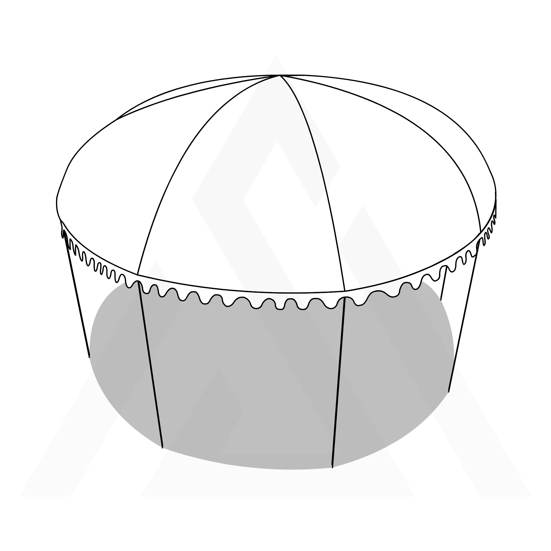 Bâche tonnelle ronde bombée en Protect 670 : La référence en matière de protection étanche Blanc RAL 9016 - Ø5m