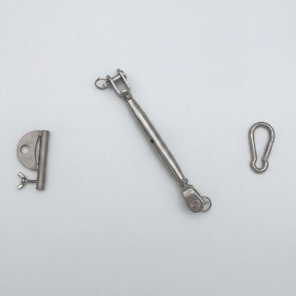 Kit Fixation mât ridoir (Coulisseau, Ridoir M10 + Mousqueton M7)