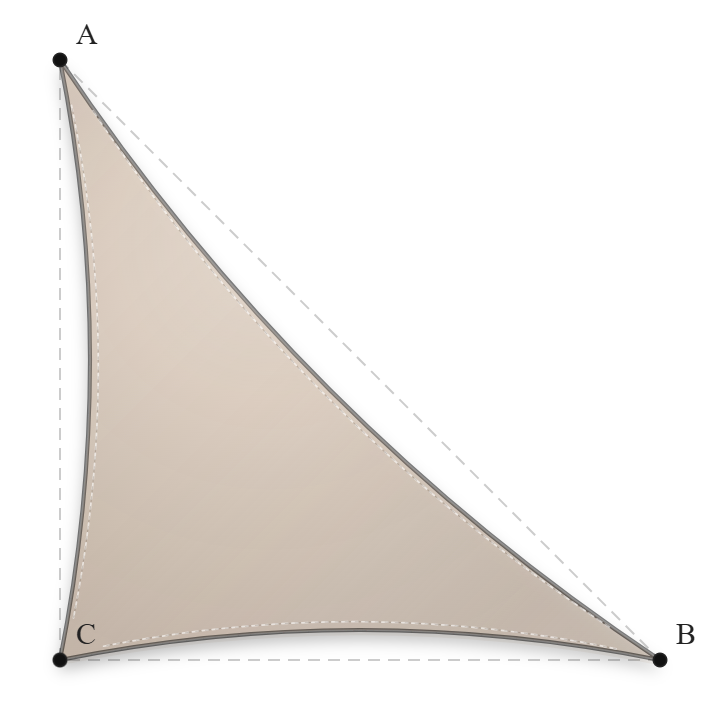 Voile d'ombrage - Forme Triangle Rectangle - Beige sablé 86-2135