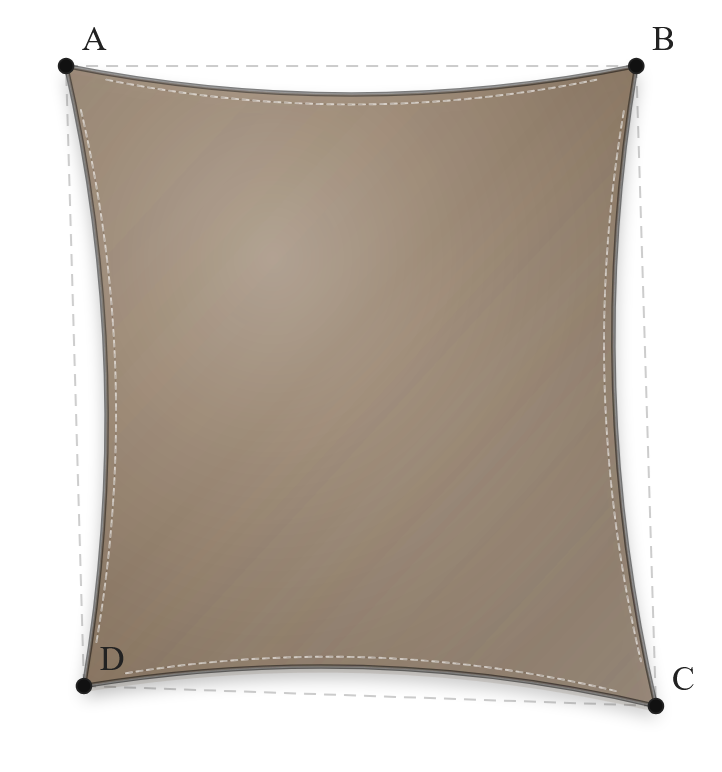 Voile d'ombrage - Forme Trapèze - Bois flotté 294 (AustralMesh)