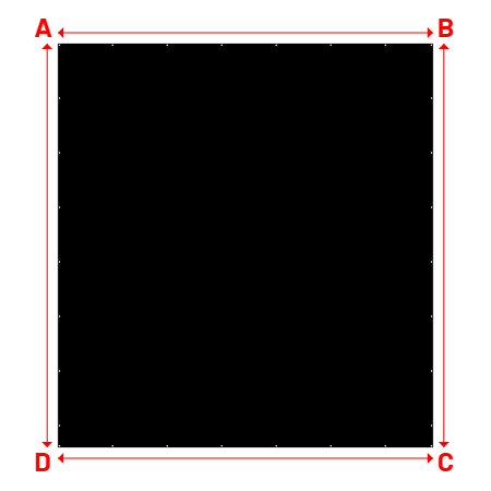 Bâche Rectangle en Protect 670 : La référence en matière de protection étanche Noir RAL 9005 - 6.50x7.00m