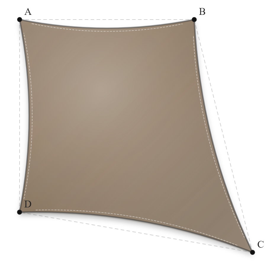 Voile d'ombrage - Forme Trapèze - Bois flotté 294 (AustralMesh)