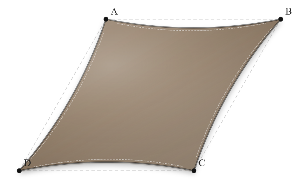 Voile d'ombrage - Forme Trapèze - Bois flotté 294 (AustralMesh)