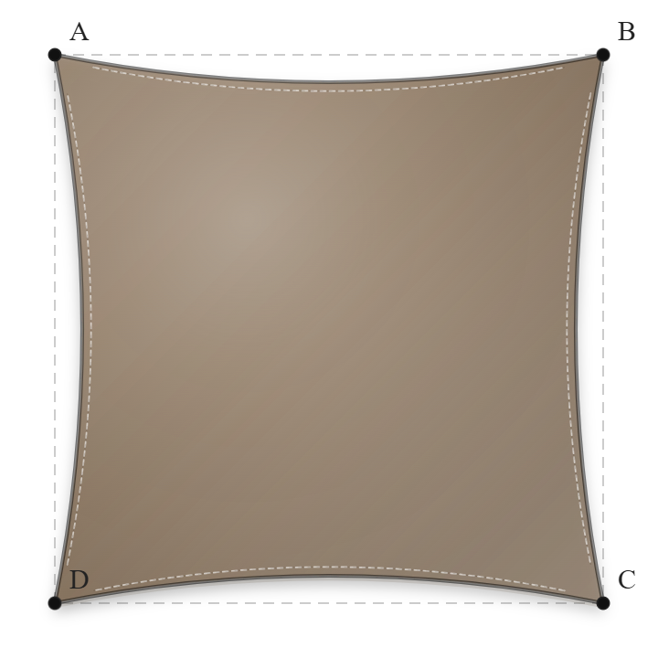 Voile d'ombrage - Forme Carrée - Bois flotté 294 (AustralMesh)